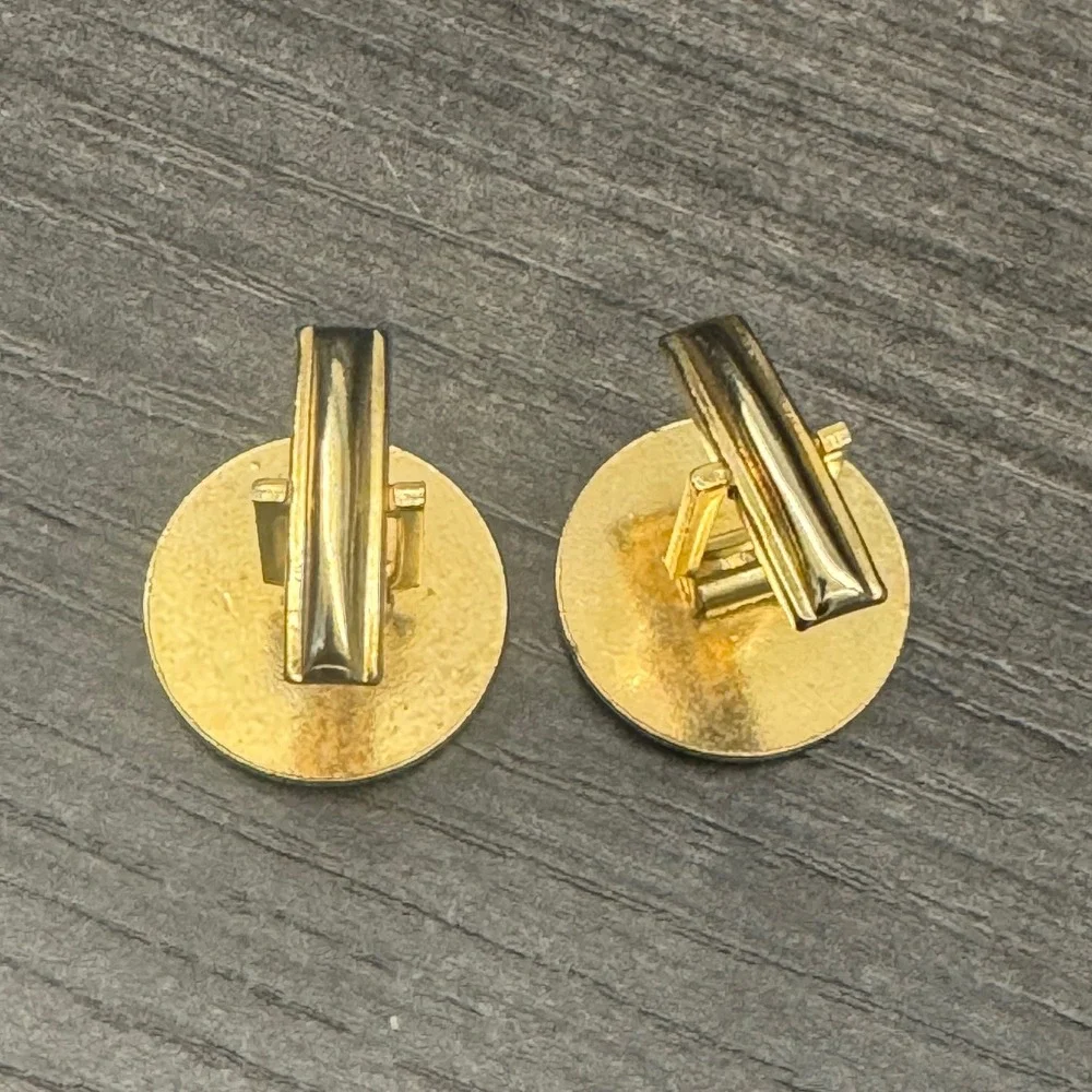 Unbranded Cufflinks Mens OS Gold Excellent Vintage Sunburst Round Toggle Back